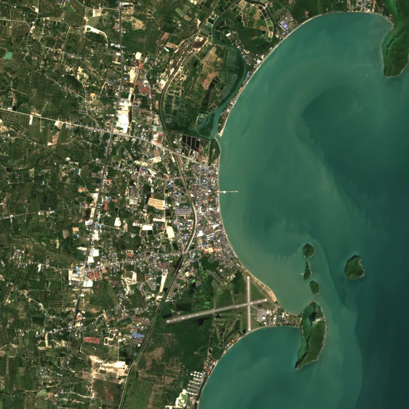 ภาพสีจริง Sentinel-2 ของประจวบคีรีขันธ์ Jan 27, 2017