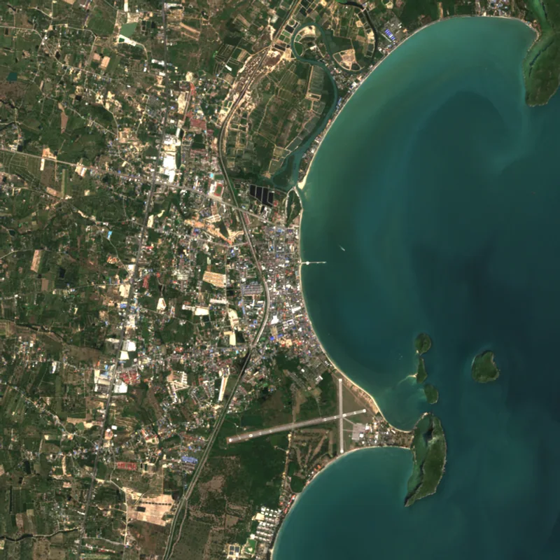 ภาพสีจริง Sentinel-2 ของประจวบคีรีขันธ์ Feb 16, 2018