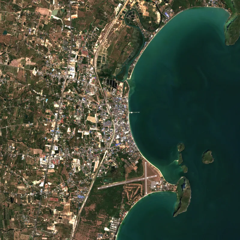 ภาพสีจริง Sentinel-2 ของประจวบคีรีขันธ์ Jan 27, 2020