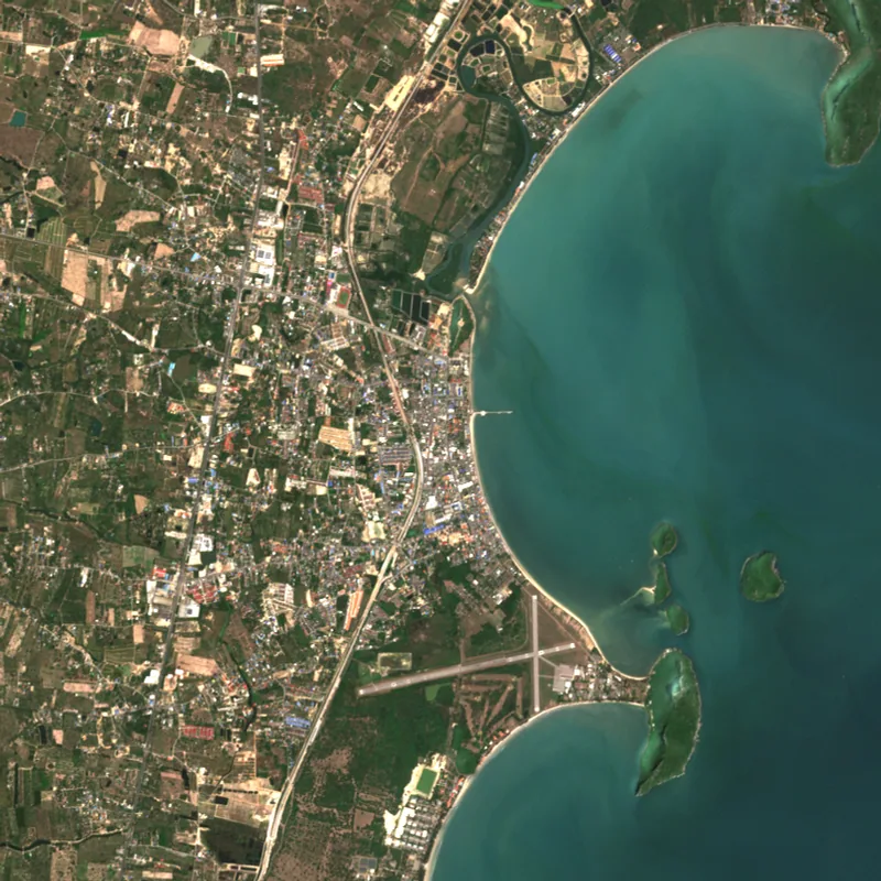 ภาพสีจริง Sentinel-2 ของประจวบคีรีขันธ์ Mar 7, 2021