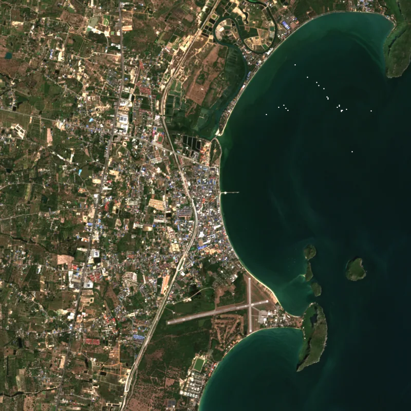 ภาพสีจริง Sentinel-2 ของประจวบคีรีขันธ์ Jan 31, 2022
