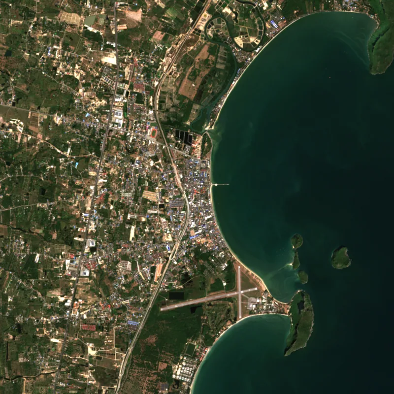 ภาพสีจริง Sentinel-2 ของประจวบคีรีขันธ์ Jan 16, 2023