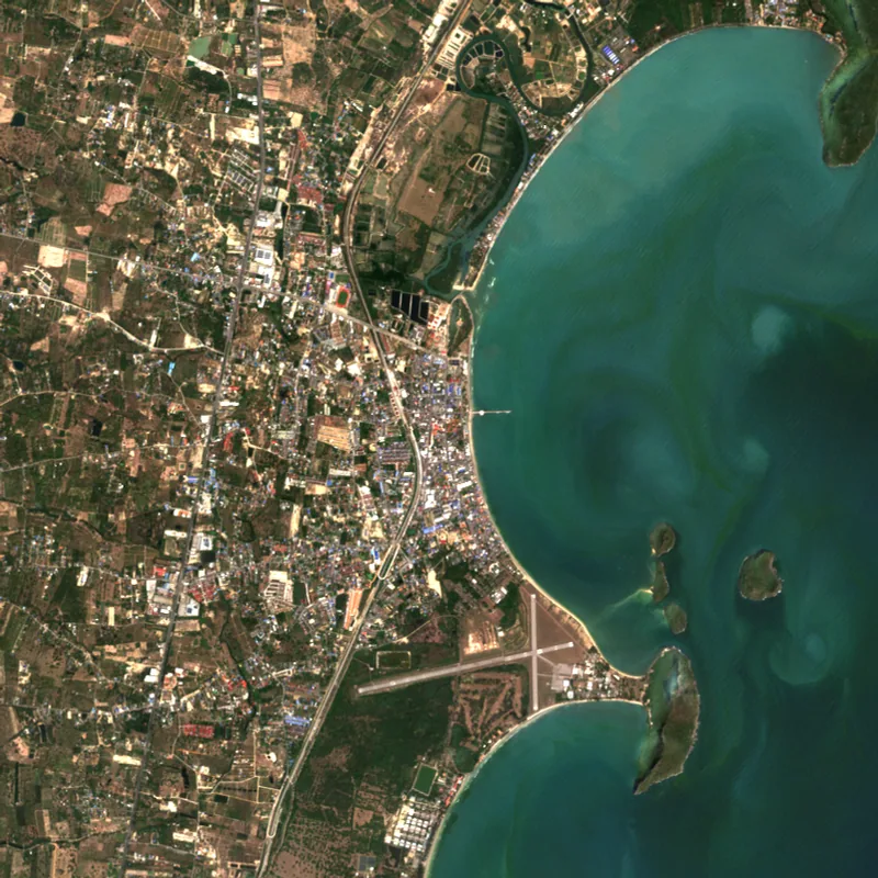 ภาพสีจริง Sentinel-2 ของประจวบคีรีขันธ์ Feb 15, 2024