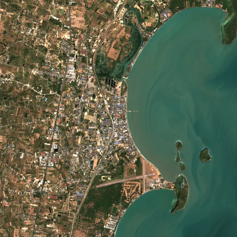 Latest Sentinel-2 image of Prachuap Khiri Khan, 15 Jan 2025