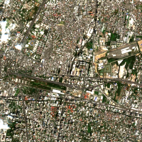 ภาพสีจริง Sentinel-2 ของพระราม 9 กรุงเทพมหานคร Feb 21, 2018