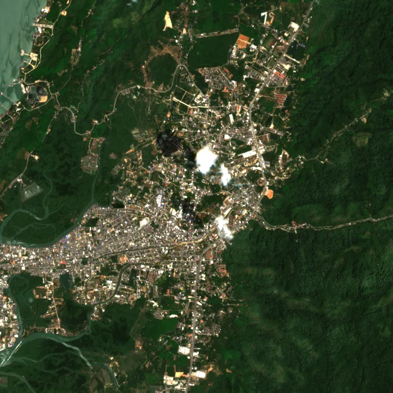ภาพสีจริง Sentinel-2 ของระนอง Mar 11, 2017