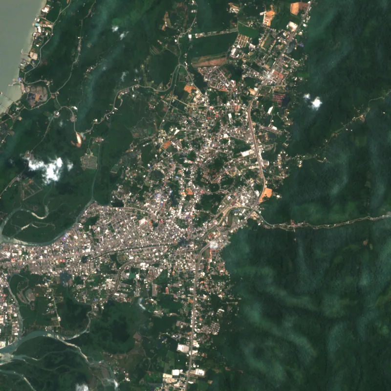 ภาพสีจริง Sentinel-2 ของระนอง Apr 9, 2022