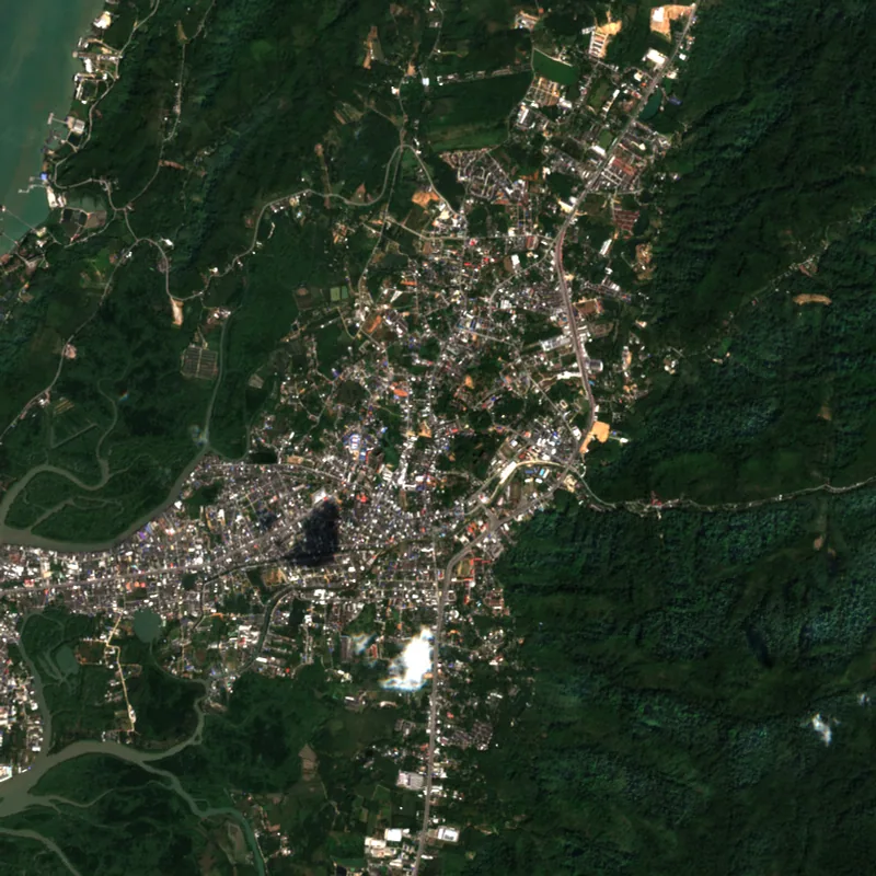 ภาพสีจริง Sentinel-2 ของระนอง Dec 25, 2022