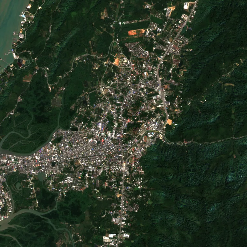 ภาพสีจริง Sentinel-2 ของระนอง Jan 3, 2025