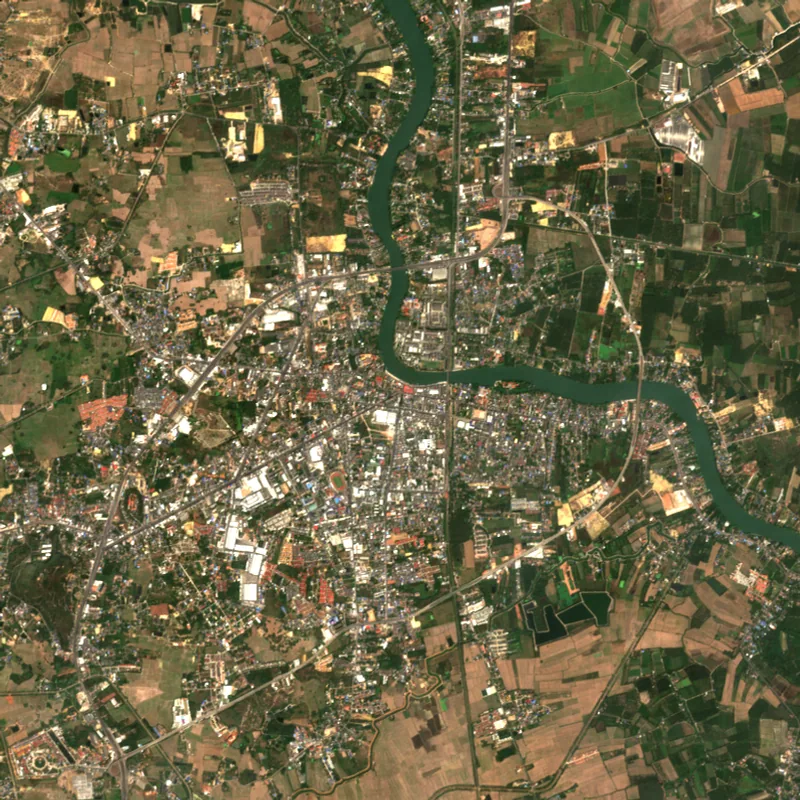 ภาพสีจริง Sentinel-2 ของราชบุรี Feb 16, 2017