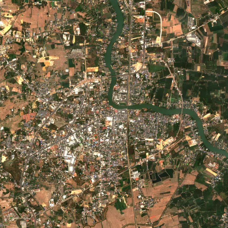 ภาพสีจริง Sentinel-2 ของราชบุรี Feb 5, 2021