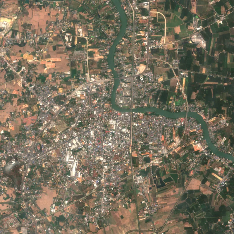 ภาพสีจริง Sentinel-2 ของราชบุรี Feb 15, 2024