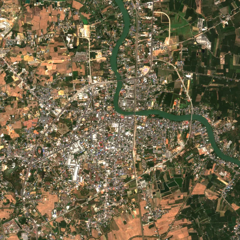 ภาพสีจริง Sentinel-2 ของราชบุรี Jan 15, 2025