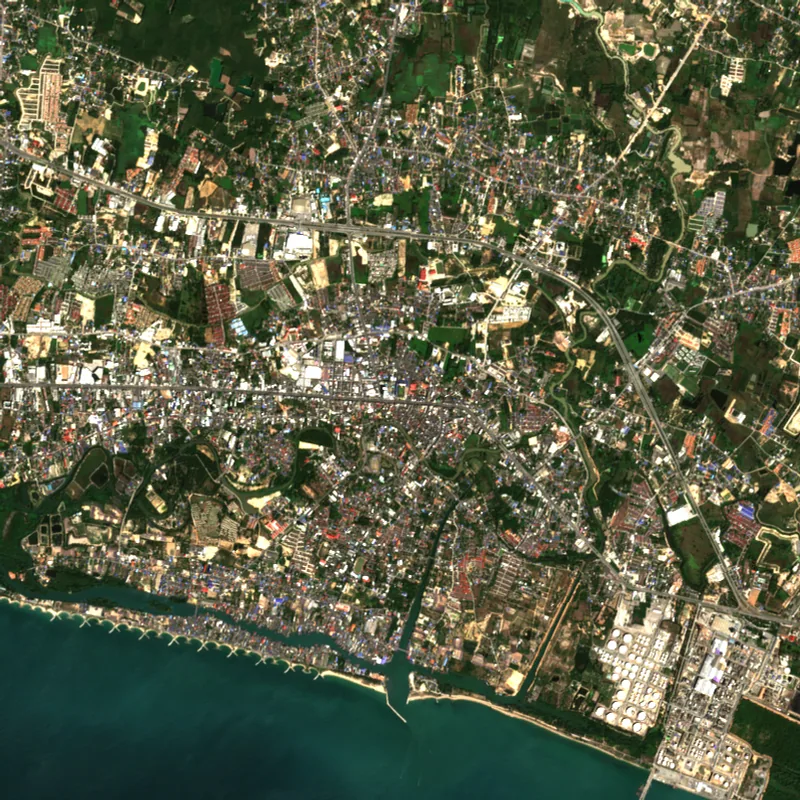 ภาพสีจริง Sentinel-2 ของระยอง Jan 27, 2017