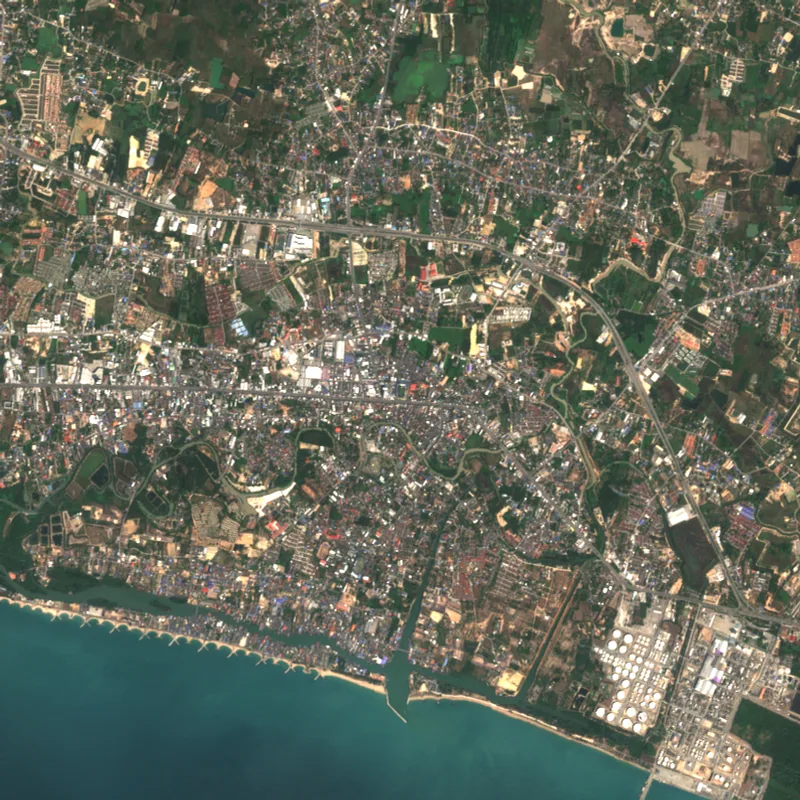 ภาพสีจริง Sentinel-2 ของระยอง Feb 6, 2018