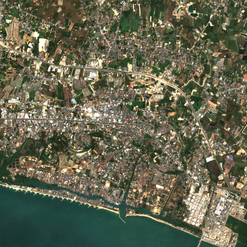 ภาพสีจริง Sentinel-2 ของระยอง Jan 27, 2019