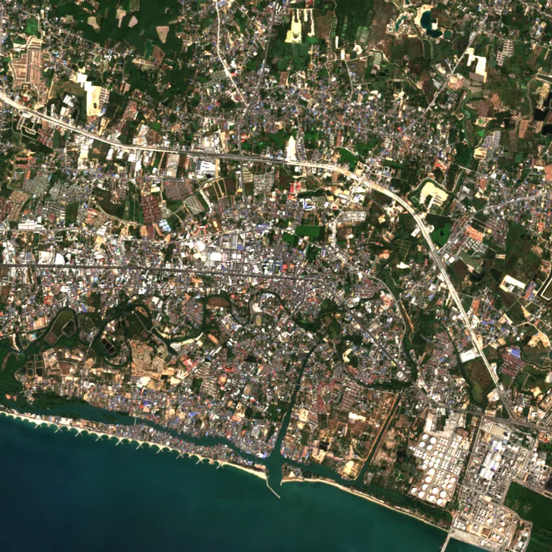 ภาพสีจริง Sentinel-2 ของระยอง Dec 13, 2019