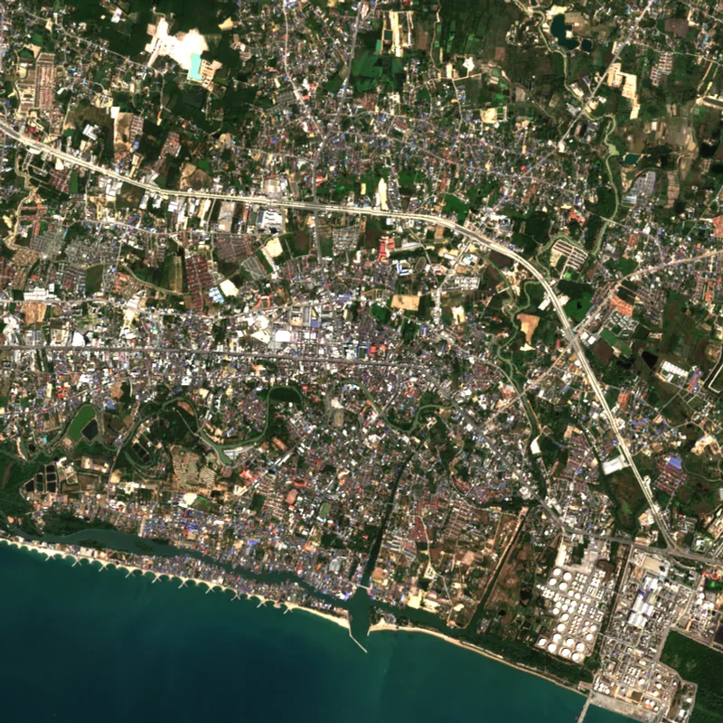 ภาพสีจริง Sentinel-2 ของระยอง Dec 12, 2021