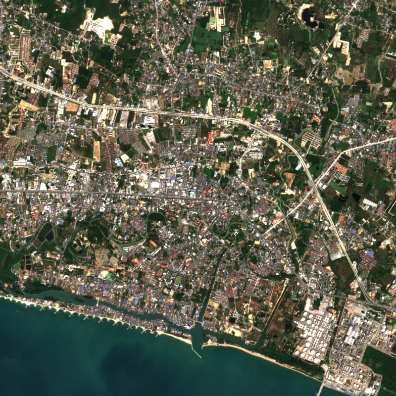 ภาพสีจริง Sentinel-2 ของระยอง Jan 1, 2023