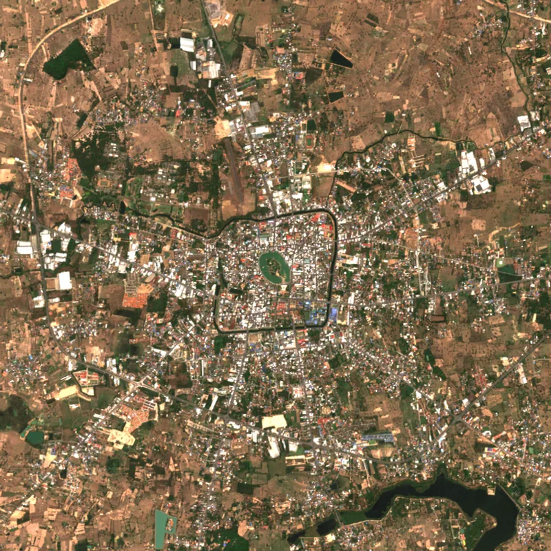 ภาพสีจริง Sentinel-2 ของร้อยเอ็ด Mar 10, 2018