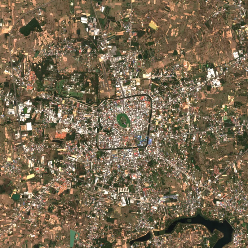 ภาพสีจริง Sentinel-2 ของร้อยเอ็ด Feb 22, 2021