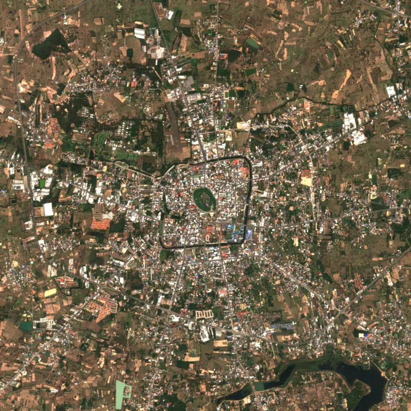 ภาพสีจริง Sentinel-2 ของร้อยเอ็ด Feb 7, 2022
