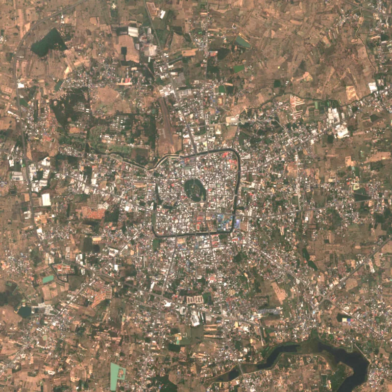 ภาพสีจริง Sentinel-2 ของร้อยเอ็ด Mar 9, 2023