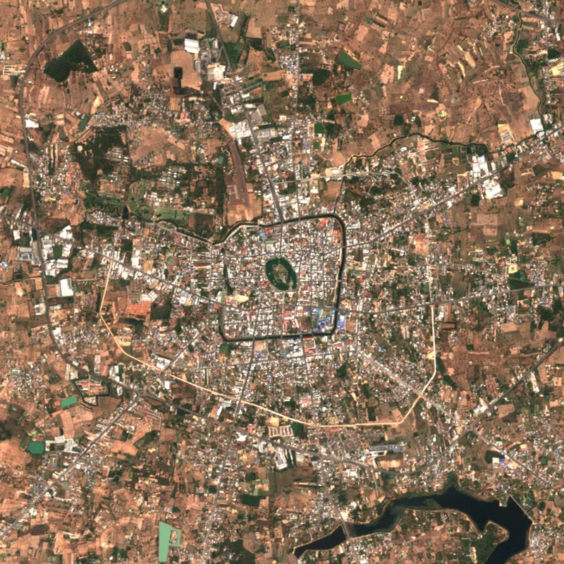 ภาพสีจริง Sentinel-2 ของร้อยเอ็ด Feb 16, 2025