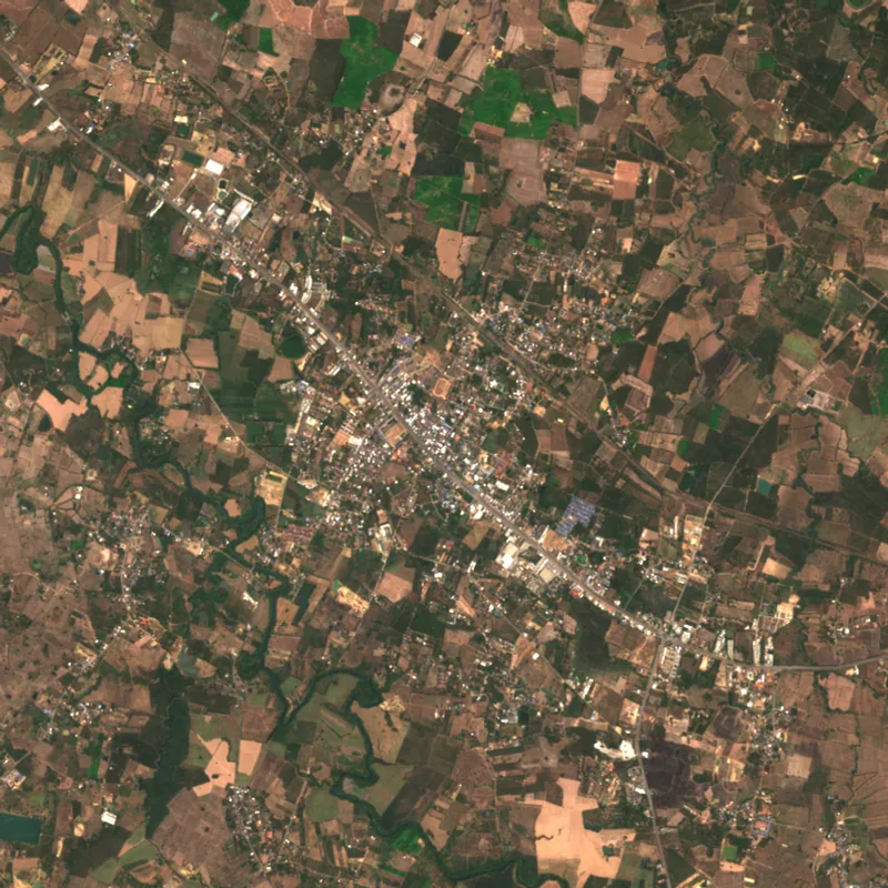 ภาพสีจริง Sentinel-2 ของสระแก้ว Feb 21, 2020