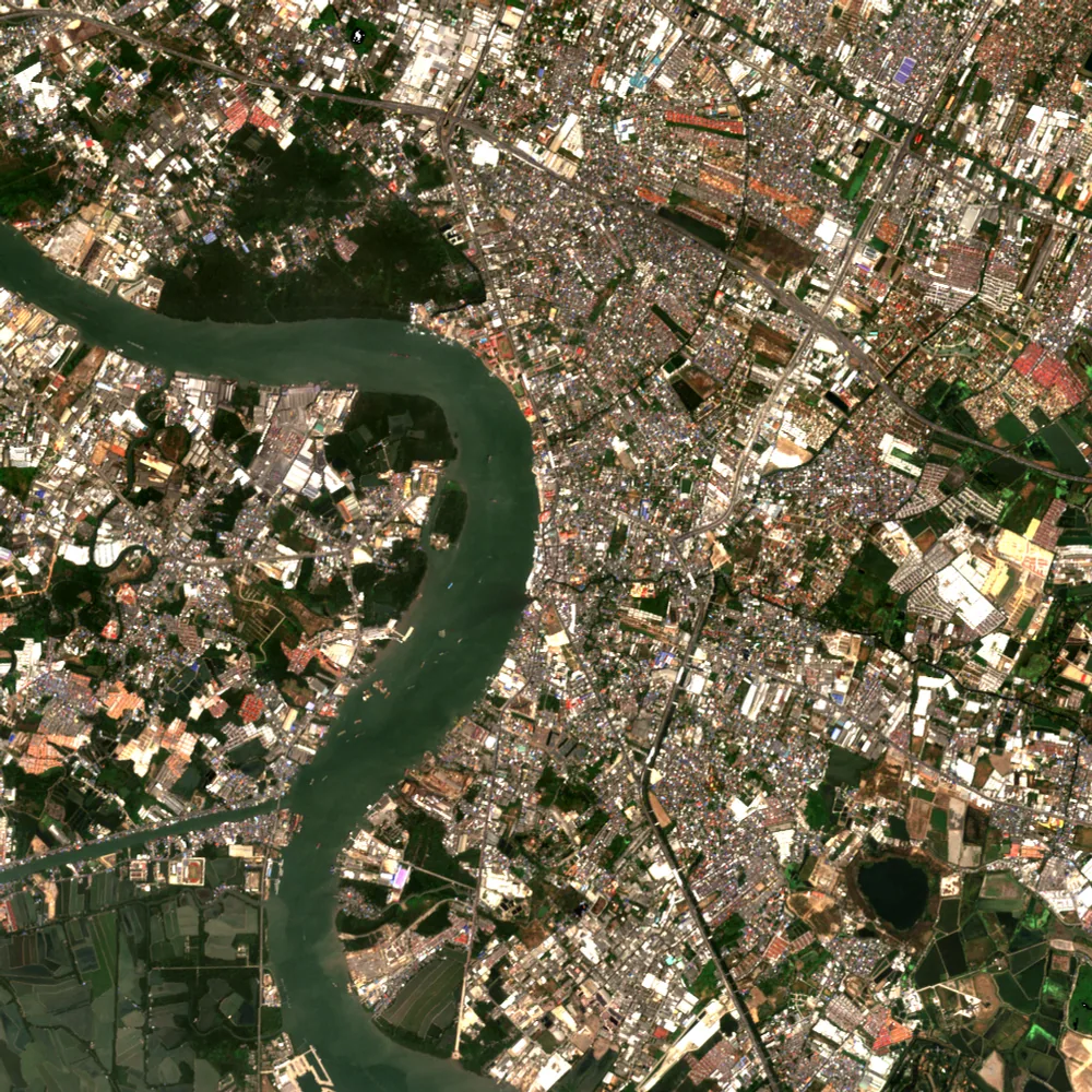 ภาพสีจริง Sentinel-2 ของสมุทรปราการ Feb 21, 2020