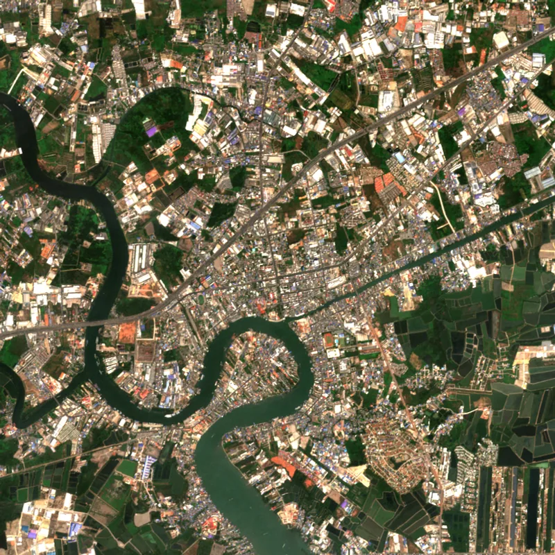 ภาพสีจริง Sentinel-2 ของสมุทรสาคร Feb 21, 2020