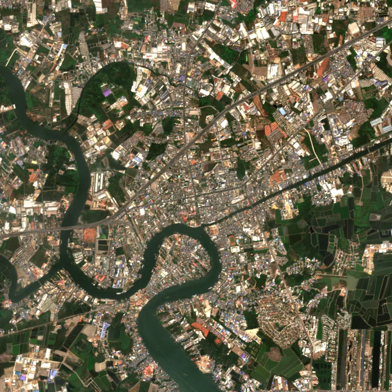 ภาพสีจริง Sentinel-2 ของสมุทรสาคร Feb 5, 2021
