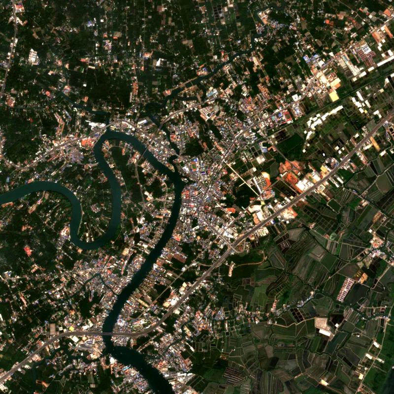 ภาพสีจริง Sentinel-2 ของสมุทรสงคราม Jan 7, 2020