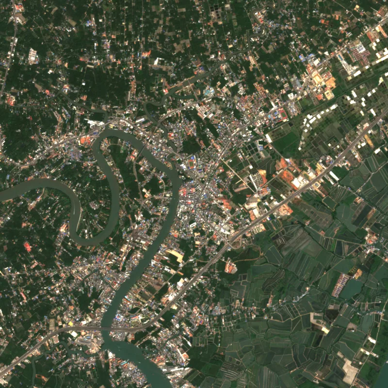 ภาพสีจริง Sentinel-2 ของสมุทรสงคราม Jan 16, 2021