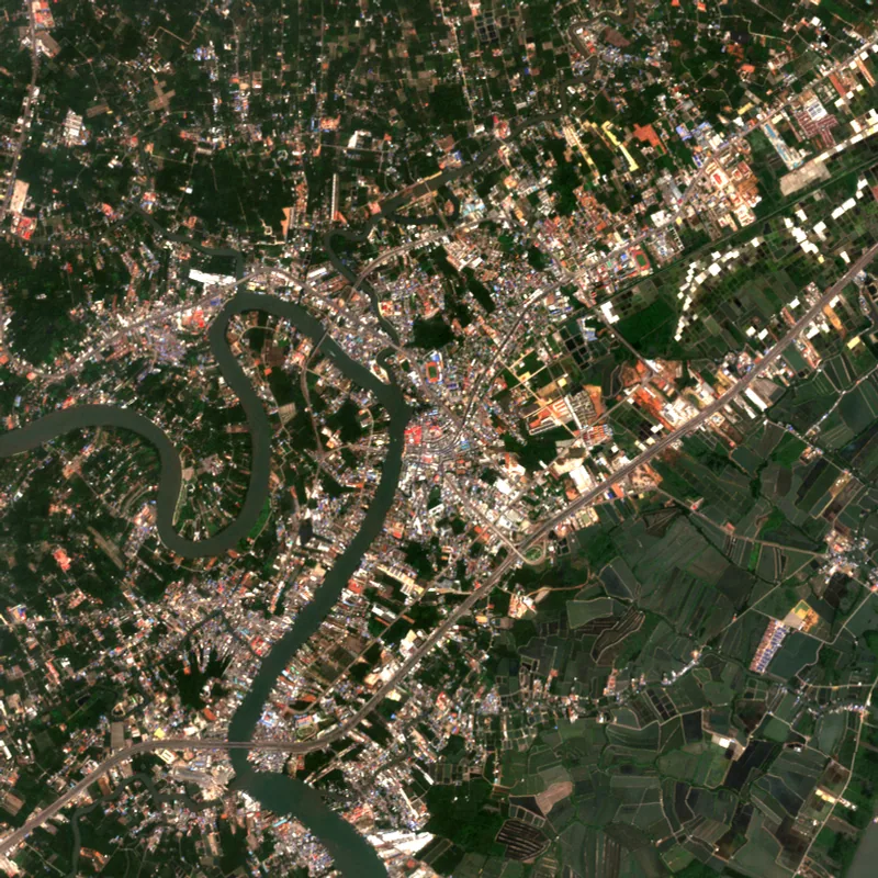 ภาพสีจริง Sentinel-2 ของสมุทรสงคราม Feb 15, 2024