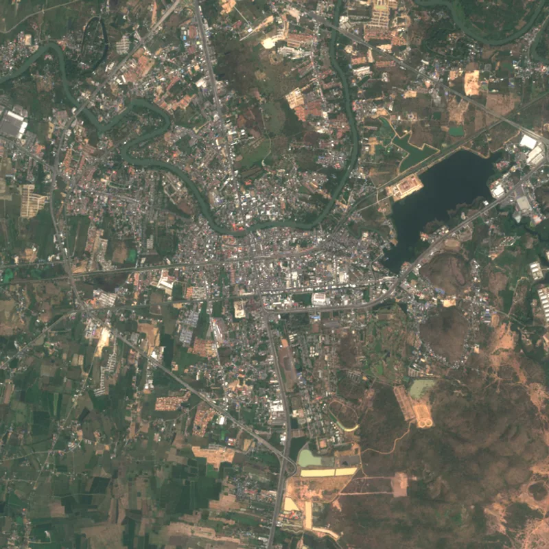 ภาพสีจริง Sentinel-2 ของสระบุรี Feb 16, 2018