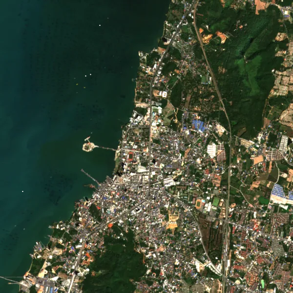 ภาพสีจริง Sentinel-2 ของศรีราชา ชลบุรี Jan 27, 2017