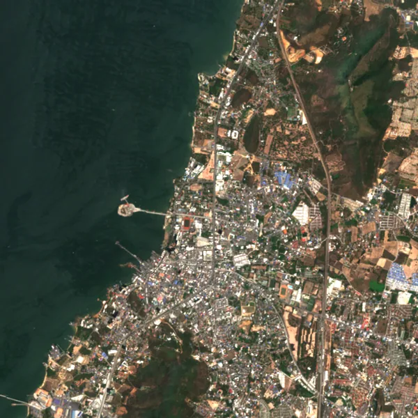 ภาพสีจริง Sentinel-2 ของศรีราชา ชลบุรี Mar 13, 2019