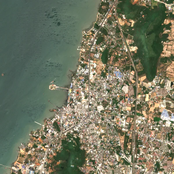 ภาพสีจริง Sentinel-2 ของศรีราชา ชลบุรี Apr 30, 2024