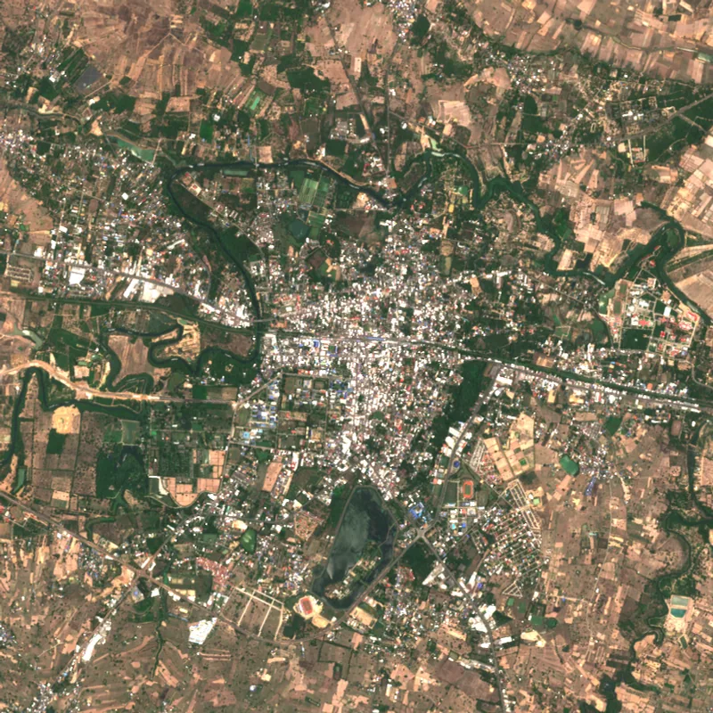 ภาพสีจริง Sentinel-2 ของศรีสะเกษ Apr 29, 2019