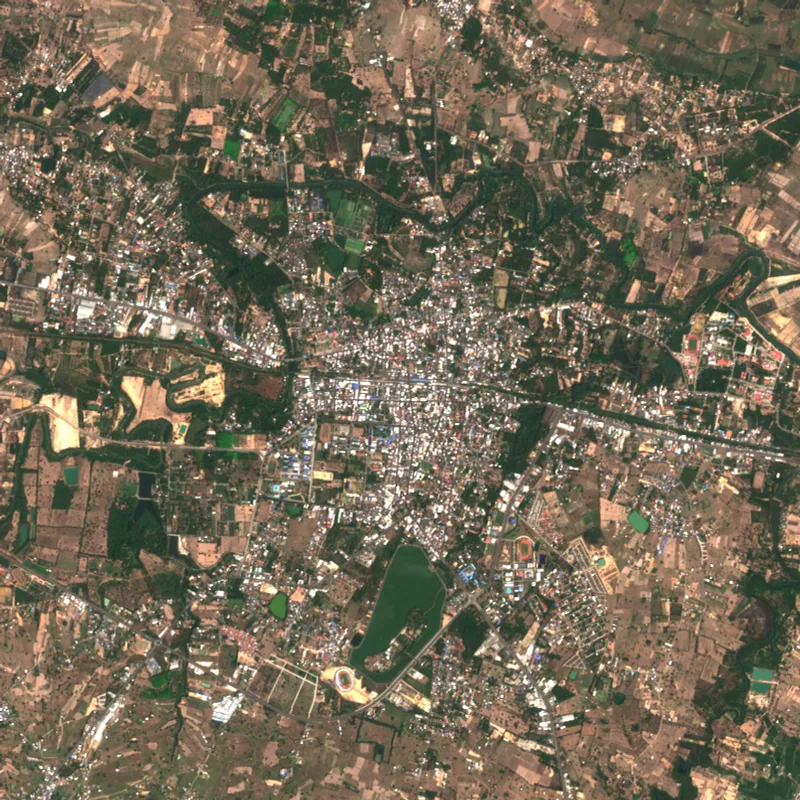 ภาพสีจริง Sentinel-2 ของศรีสะเกษ Mar 4, 2022