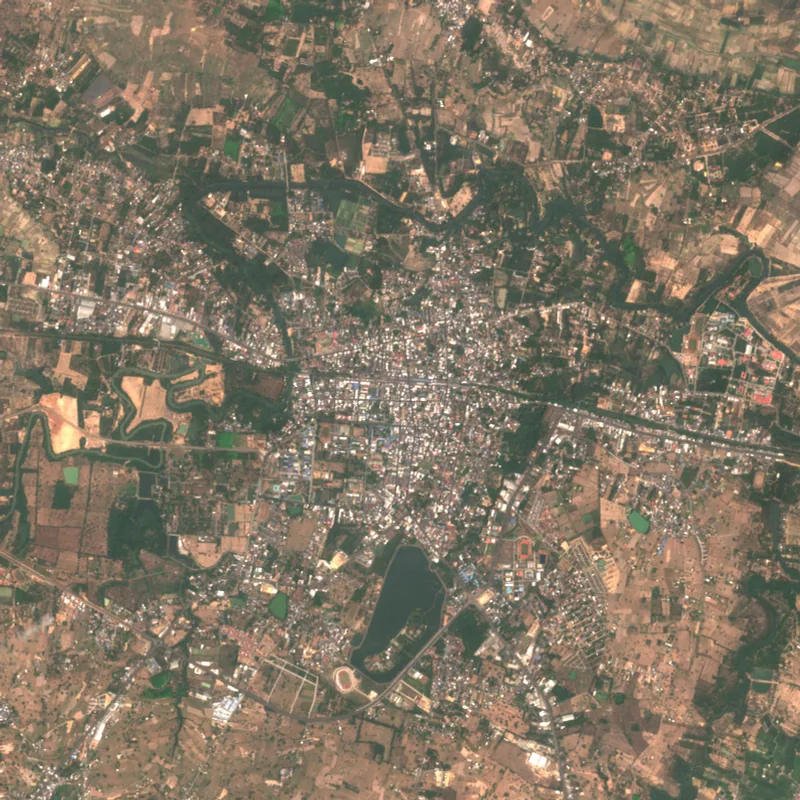 ภาพสีจริง Sentinel-2 ของศรีสะเกษ Mar 9, 2023