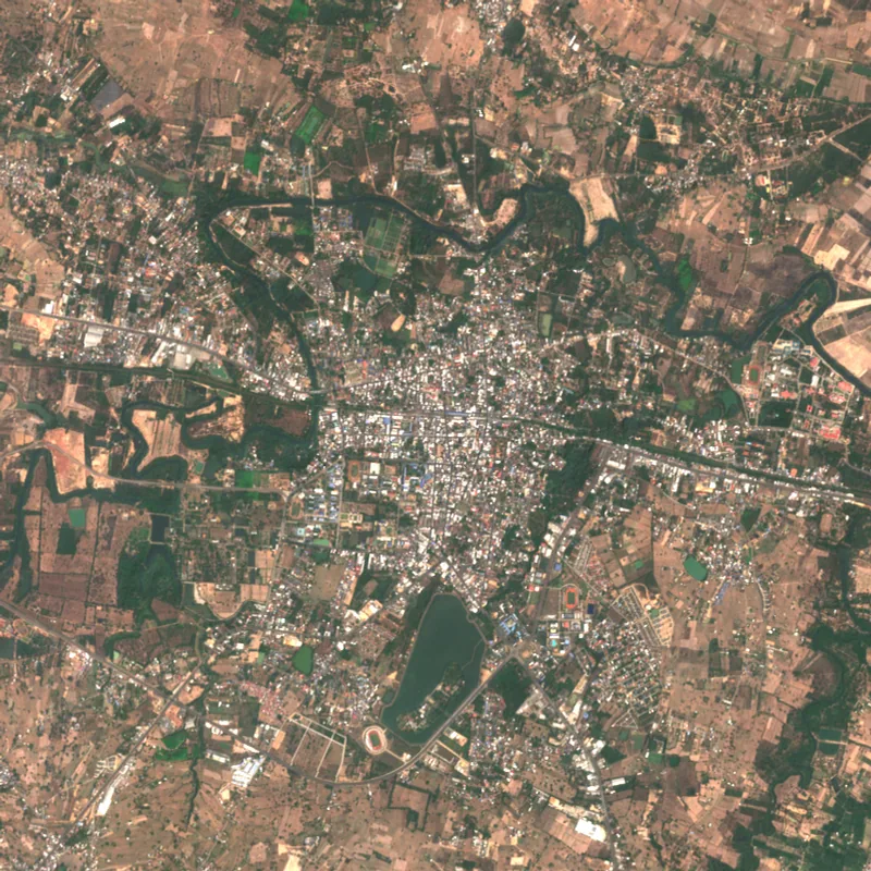 ภาพสีจริง Sentinel-2 ของศรีสะเกษ Mar 3, 2024