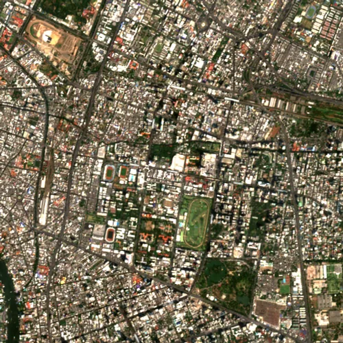 ภาพสีจริง Sentinel-2 ของสยาม กรุงเทพมหานคร Feb 21, 2020