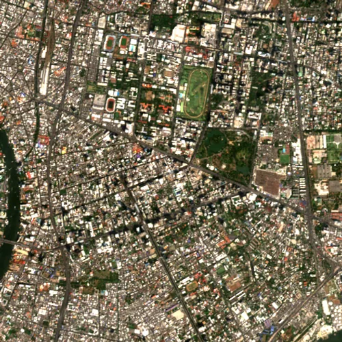 ภาพสีจริง Sentinel-2 ของสีลม กรุงเทพมหานคร Feb 21, 2020