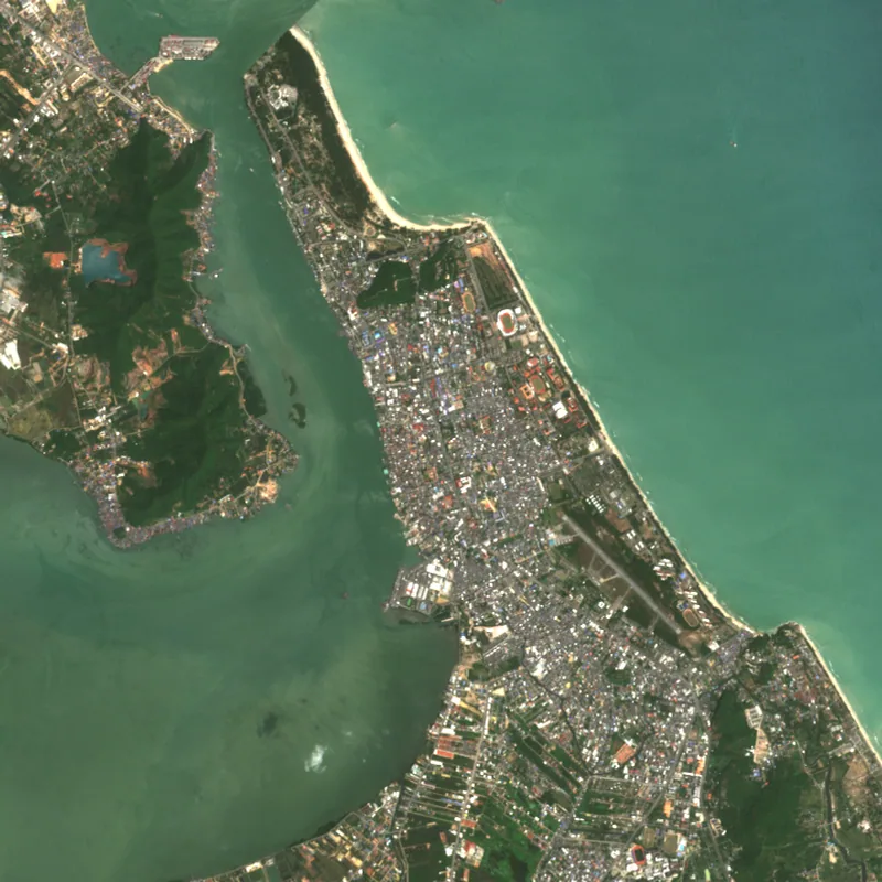 ภาพสีจริง Sentinel-2 ของสงขลา Feb 11, 2018