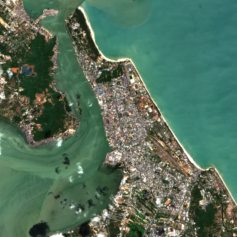 ภาพสีจริง Sentinel-2 ของสงขลา Feb 16, 2020