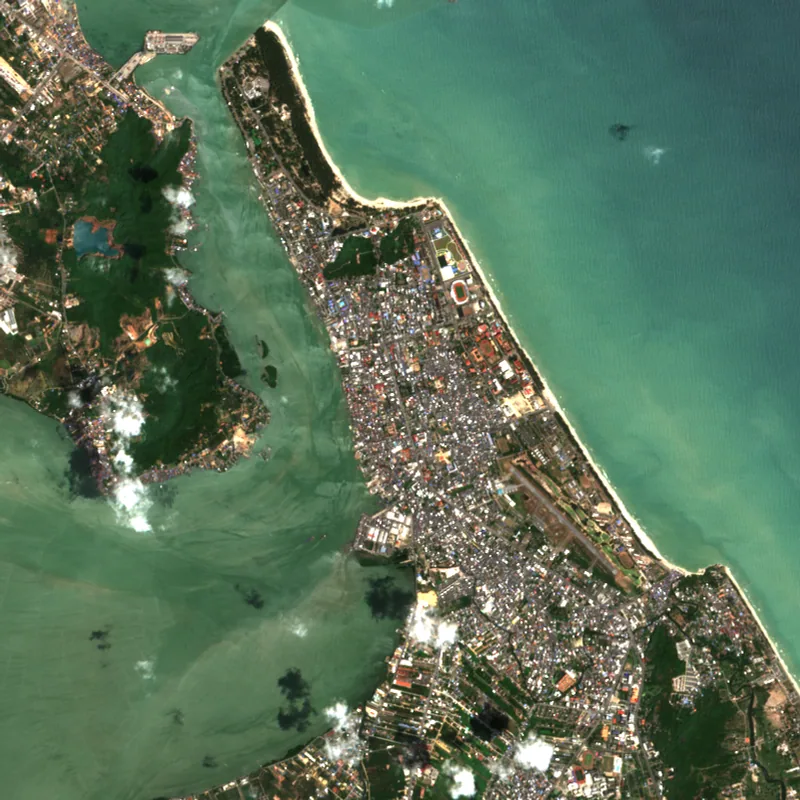 ภาพสีจริง Sentinel-2 ของสงขลา Feb 15, 2021
