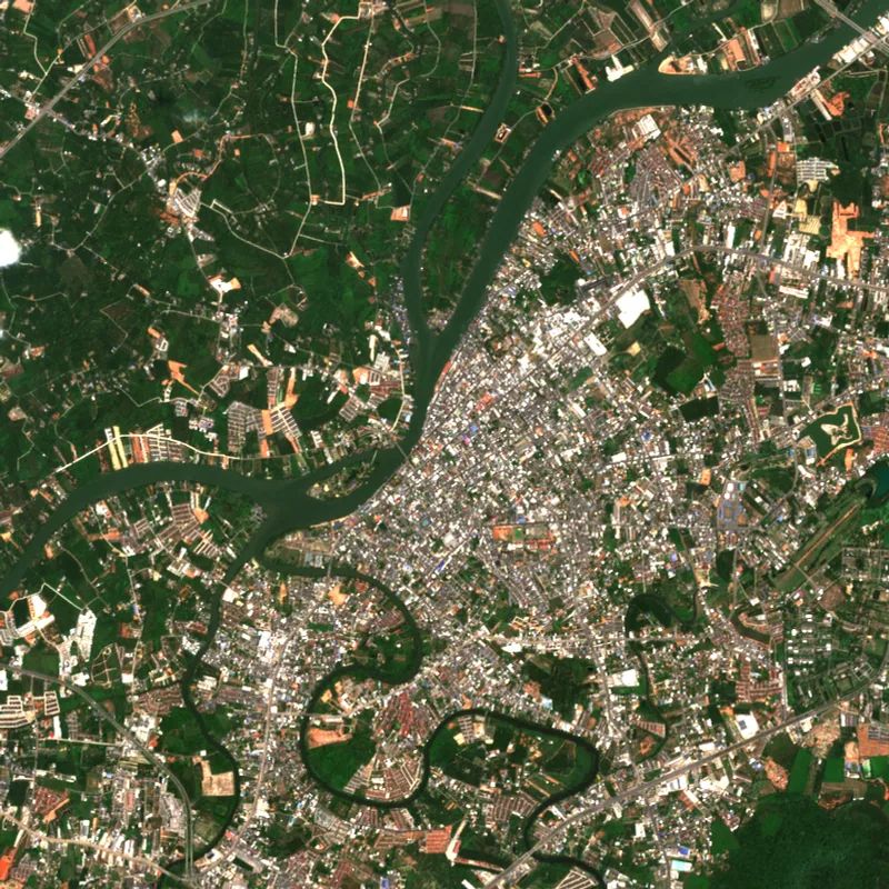 Latest Sentinel-2 image of Surat Thani, 16 Mar 2025