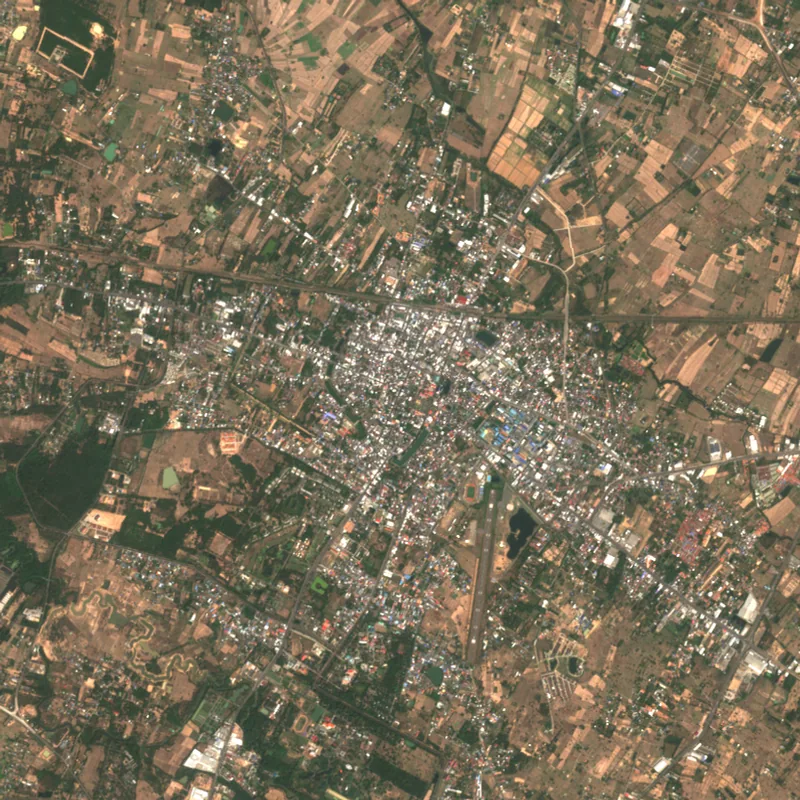 ภาพสีจริง Sentinel-2 ของสุรินทร์ Feb 8, 2018